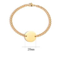 304 Stainless Steel Gold Plated Classical Solid Color Shiny Metallic Solid Color Bracelets sku image 2