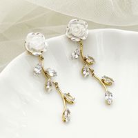 1 Pair Lady Sweet Korean Style Star Heart Shape Flower Tassel Inlay 304 Stainless Steel Artificial Pearls Rhinestones 14K Gold Plated Drop Earrings main image 8