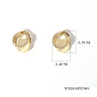 1 Pair Sweet Simple Style Shiny Oval Hollow Out Inlay Alloy Artificial Rhinestones Resin Gold Plated Ear Studs main image 2