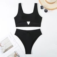 Women's Solid Color 2 Pieces Set Tankinis Swimwear main image 2