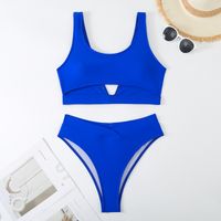 Women's Solid Color 2 Pieces Set Tankinis Swimwear main image 3