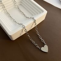 Titanium Steel 18K Gold Plated Simple Style Heart Shape Necklace main image 4