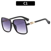 Modern Style Solid Color Ac Square Full Frame Women's Sunglasses sku image 1