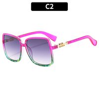 Modern Style Solid Color Ac Square Full Frame Women's Sunglasses sku image 2