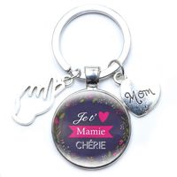 Décontractée MAMA Style Classique Lettre Geste Pétale Alliage De Zinc Impression Chaîne Incruster Verre Fête Des Mères Porte-Clés main image 4