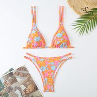 Femmes Petites Fleurs Ensemble 2 Pièces Bikinis Maillots De Bain main image 3