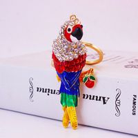 Cute Parrot Zinc Alloy Plating Inlay Rhinestones Unisex Bag Pendant Keychain main image 3
