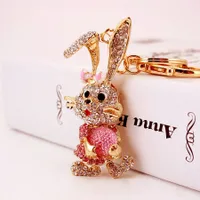 Cute Rabbit Zinc Alloy Plating Inlay Rhinestones Unisex Bag Pendant Keychain main image 3