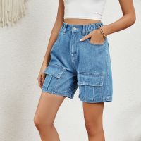 Femmes Vacances Du Quotidien Vêtement De Rue Couleur Unie Shorts Poche Pantalon Cargo Jeans main image 5