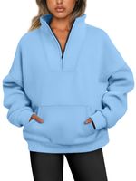 Women's Hoodie Long Sleeve Sweaters & Cardigans Zipper Simple Style Solid Color main image 2
