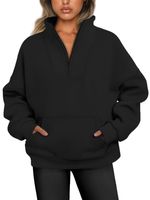 Women's Hoodie Long Sleeve Sweaters & Cardigans Zipper Simple Style Solid Color main image 4