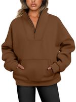 Women's Hoodie Long Sleeve Sweaters & Cardigans Zipper Simple Style Solid Color main image 3