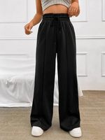 Women's Holiday Daily Simple Style Solid Color Full Length Contrast Binding Casual Pants Straight Pants main image 5