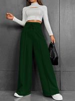 Women's Holiday Daily Streetwear Solid Color Full Length Casual Pants Wide Leg Pants main image 4