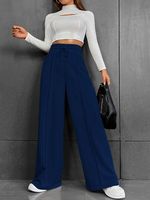 Women's Holiday Daily Streetwear Solid Color Full Length Casual Pants Wide Leg Pants main image 5