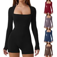 Women's Bodysuits Long Sleeve Bodysuits Sexy Solid Color main image 1