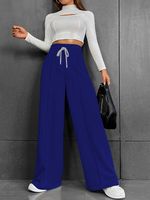 Women's Holiday Daily Simple Style Solid Color Full Length Contrast Binding Casual Pants Straight Pants main image 4