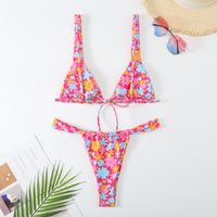 Femmes Petites Fleurs Ensemble 2 Pièces Bikinis Maillots De Bain main image 4