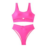 Women's Solid Color 2 Pieces Set Tankinis Swimwear main image 5