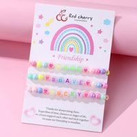 Cute Handmade Romantic Letter Beaded Imitation Pearl Wholesale Bracelets main image 6