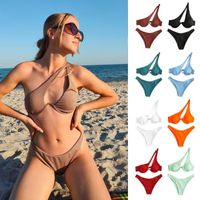 Women's Solid Color 2 Pieces Set Bikinis Swimwear main image 4