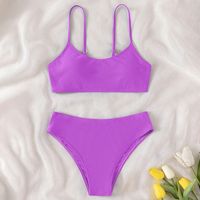 Girl'S Solid Color Split Swimsuit Kids Swimwear sku image 19