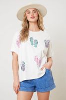 Women's T-shirt Short Sleeve T-Shirts Sequins Simple Style Slippers sku image 2