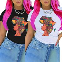 Femmes T-Shirt Manche Courte T-shirts Impression Vêtement De Rue Portrait main image 4