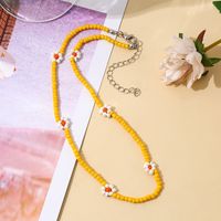 Großhandel Schmuck Ethnischer Stil Bohemien Gänseblümchen Saatperle Perlen Halskette main image 3