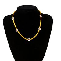 Großhandel Schmuck Ethnischer Stil Bohemien Gänseblümchen Saatperle Perlen Halskette main image 2
