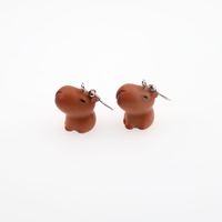 1 Pair Casual Cute Simple Style Capybara Alloy Resin Drop Earrings sku image 2