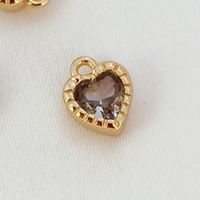 1 Piece 6.6*5.2*2.6mm Copper Zircon Heart Shape Polished Pendant sku image 10