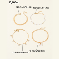 Casual Beach Simple Style Butterfly Alloy Pearl Inlay Rhinestones Women's Bracelets main image 2