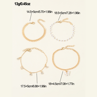 Décontractée Plage Style Simple Papillon Alliage Perle Incruster Strass Femmes Bracelets main image 2