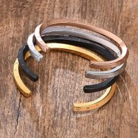 Basic Simple Style Classic Style Solid Color 304 Stainless Steel Plating Men's Bangle main image 6