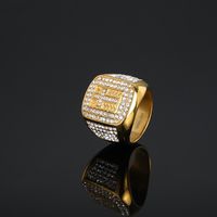 Basic Modern Style Classic Style Cross 304 Stainless Steel Polishing Inlay Rhinestones Men's Rings main image 6