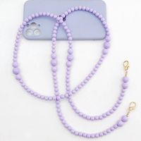 Simple Style Solid Color Bow Knot Arylic Nylon Beaded Mobile Phone Chain sku image 4