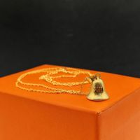 Copper Gold Plated Simple Style Classic Style Plating Bell Pendant Necklace main image 2