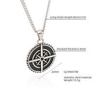 304 Stainless Steel Titanium Steel Casual Simple Style Classic Style Human Geometric Pendant Necklace sku image 1