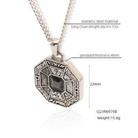 304 Stainless Steel Titanium Steel Casual Simple Style Classic Style Human Geometric Pendant Necklace main image 2