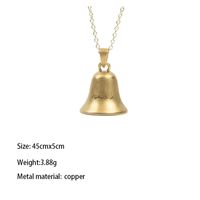 Copper Gold Plated Simple Style Classic Style Plating Bell Pendant Necklace main image 5