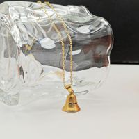 Copper Gold Plated Simple Style Classic Style Plating Bell Pendant Necklace main image 1