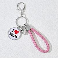 Casual MAMA Classic Style Letter Heart Shape Metal Inlay Glass Mother'S Day Keychain main image 4