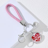 Casual MAMA Classic Style Letter Heart Shape Metal Inlay Glass Mother'S Day Keychain main image 5