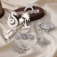 Basic Modern Style Classic Style Animal Motorcycle Plant 304 Stainless Steel Hollow Out Carving Unisex Brooches main image 1