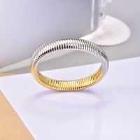 304 Stainless Steel Titanium Steel Gold Plated Simple Style Geometric Bangle main image 1