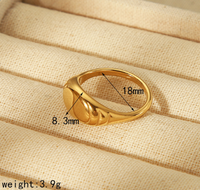 Basic Simple Style Commute Solid Color 304 Stainless Steel 18K Gold Plated Rings In Bulk main image 2