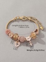 Simple Style Heart Shape Alloy Glass Copper Hollow Out Women's Bracelets main image 2