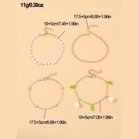 Beach Sweet Leaves Flower Alloy Wholesale Anklet main image 2