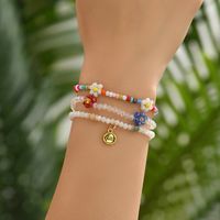 Estilo IG Dulce Forma De Corazón Flor Cristal Artificial Cuenta De Semillas Con Cuentas Enchapado Mujeres Pulsera sku image 1